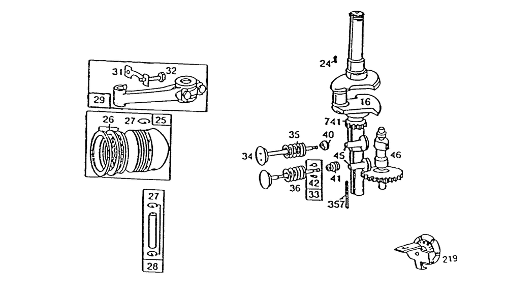 Piston Group Diagram and Parts List for 190702-2208-XX  Briggs and Stratton Engine
